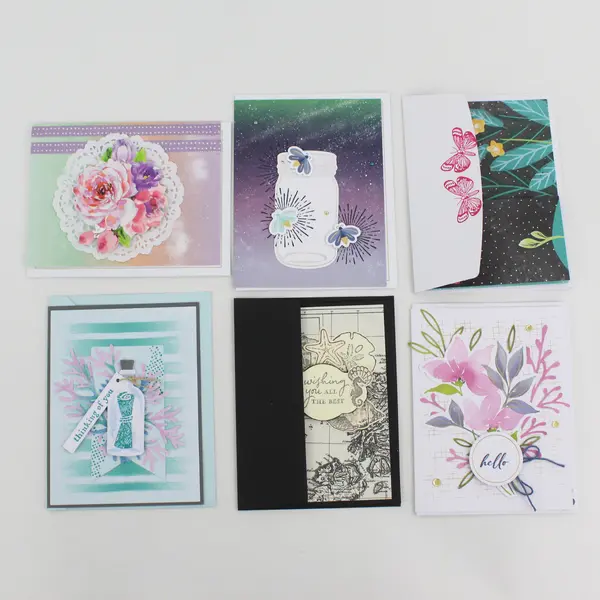 Lot of 14 Handmade Nature-Themed Die-Cut Notecards with Envelopes