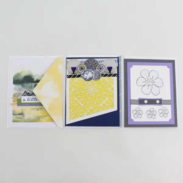 Lot of 10 Charming Unique Handmade Die-Cut Notecards with Envelopes