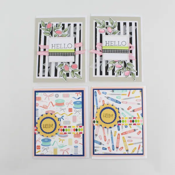 Lot of 10 Charming Unique Handmade Die-Cut Notecards with Envelopes