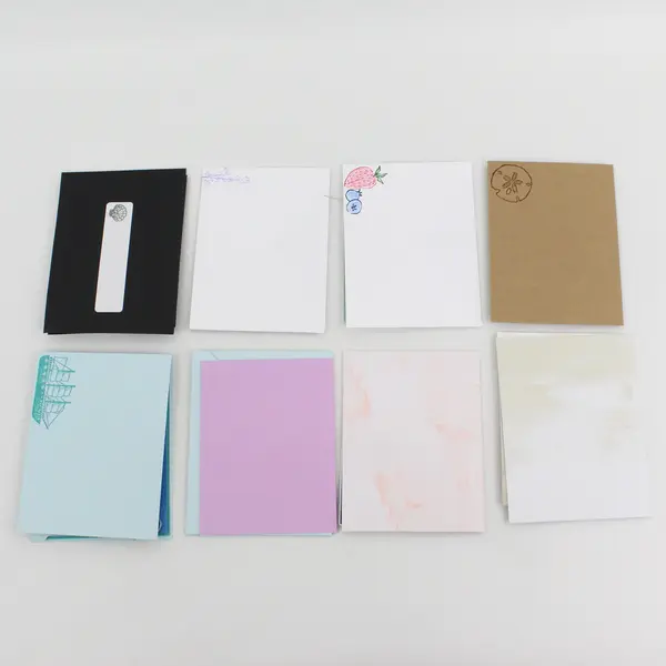 Lot of 10 Whimsical Unique Handmade Die-Cut Notecards with Envelopes