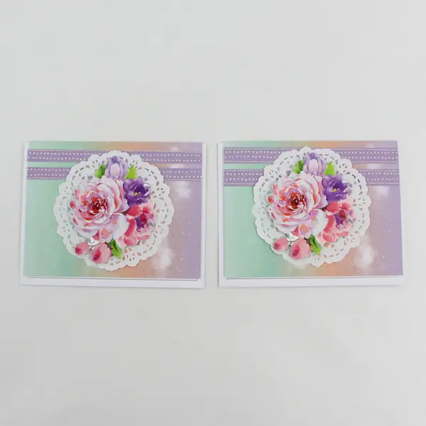 Lot of 10 Charming Whimsical Handmade Die-Cut Notecards with Envelopes