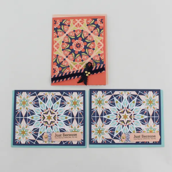 Lot of 10 Unique Charming Handmade Die-Cut Notecards with Envelopes