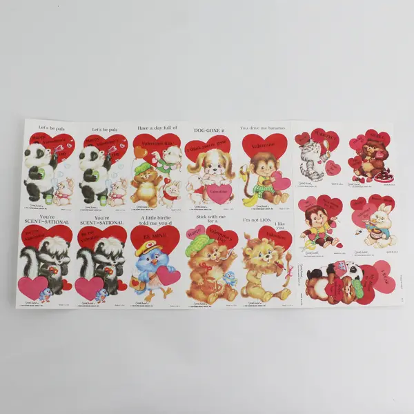 Set of 40 Grand Award Paper Magic Group Personality Bears Valentines Cards