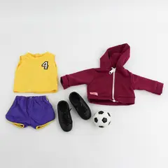 6 Pc Lot Our Generation 18" Doll Soccer Outfit and Accessories