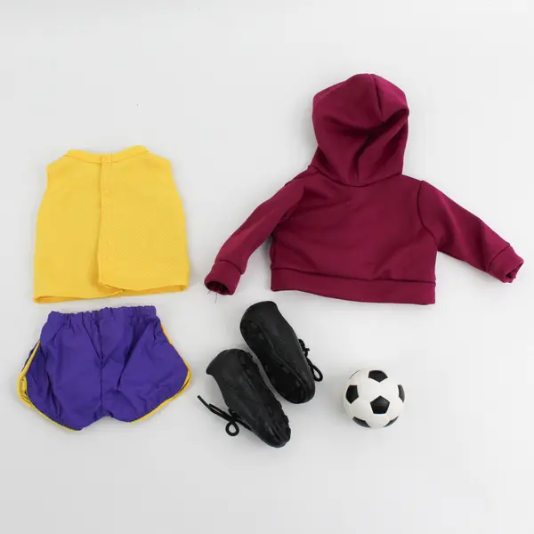 6 Pc Lot Our Generation 18" Doll Soccer Outfit and Accessories