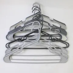 Mixed Lot of 11 Gray Plastic Pants Rod Clothes Hangers