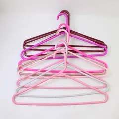 Mixed Lot of 10 Pink Plastic Pants Rod Clothes Hangers