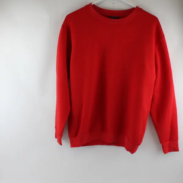 Topshop Women's S Red Fleece Lined Long Sleeve Oversized Pullover Sweater
