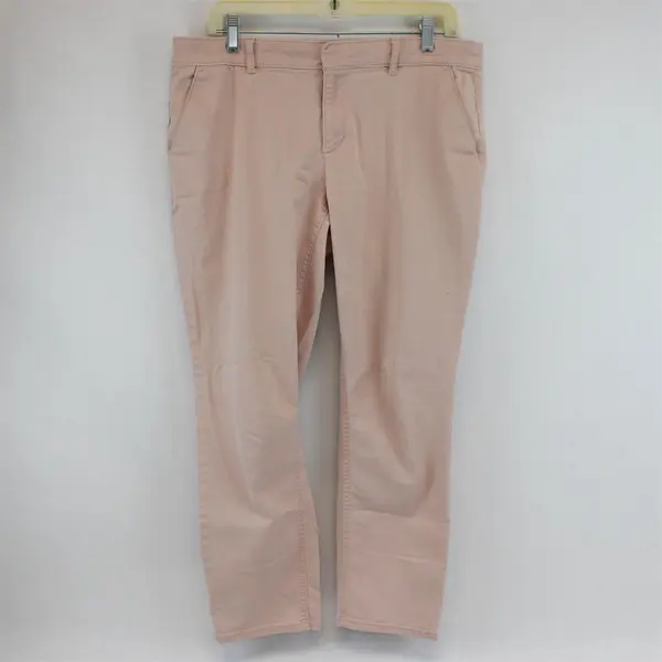 LOFT Ann Taylor Women's 12P The Perfect Straight Blush Pink Mid-Rise Chino Pants