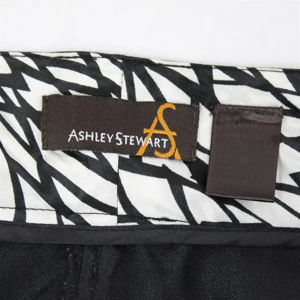 Ashley Stewart Women’s 18 Plus Size Shiny Black Wide Leg High Rise Dress Pants