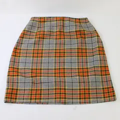 Unbranded Women's S Multicolor Plaid Zip/Button Closure Pencil Skirt