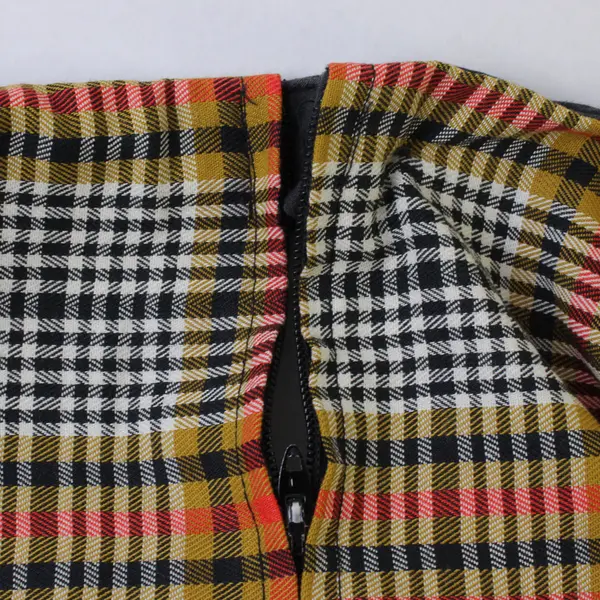 Unbranded Women's S Multicolor Plaid Zip/Button Closure Pencil Skirt
