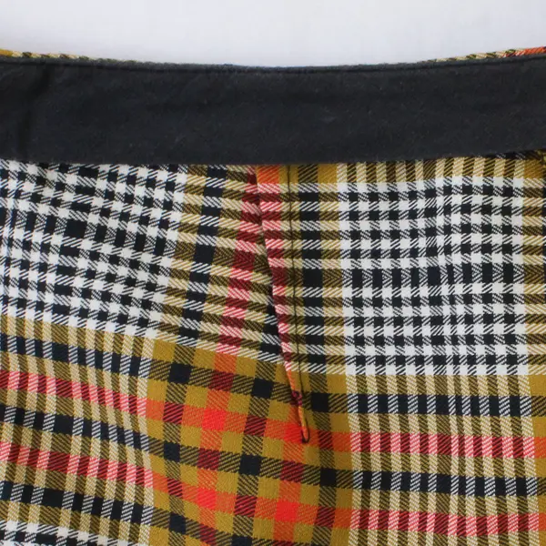 Unbranded Women's S Multicolor Plaid Zip/Button Closure Pencil Skirt