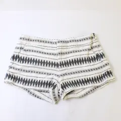 Joie Women's 2 White/Black Geometric Jacquard Cotton Blend Shorts