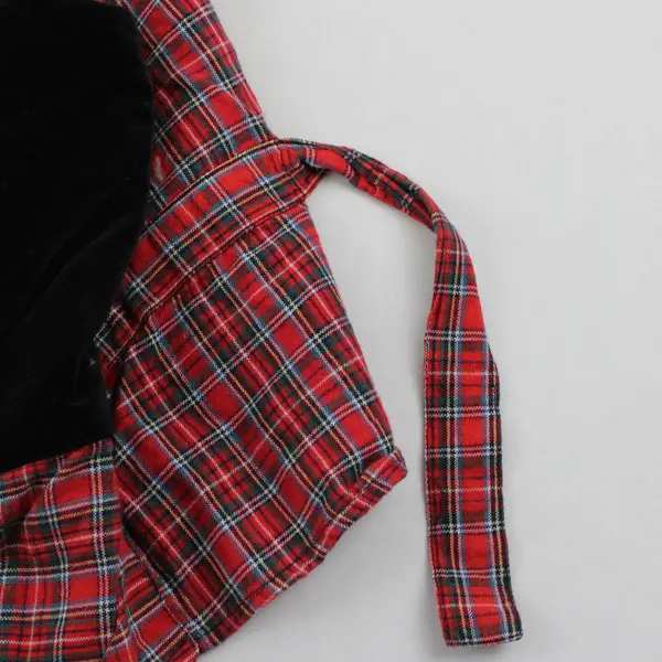 Vtg Casey & Max Women's M Red Plaid Velvet Christmas Embroidered Vest