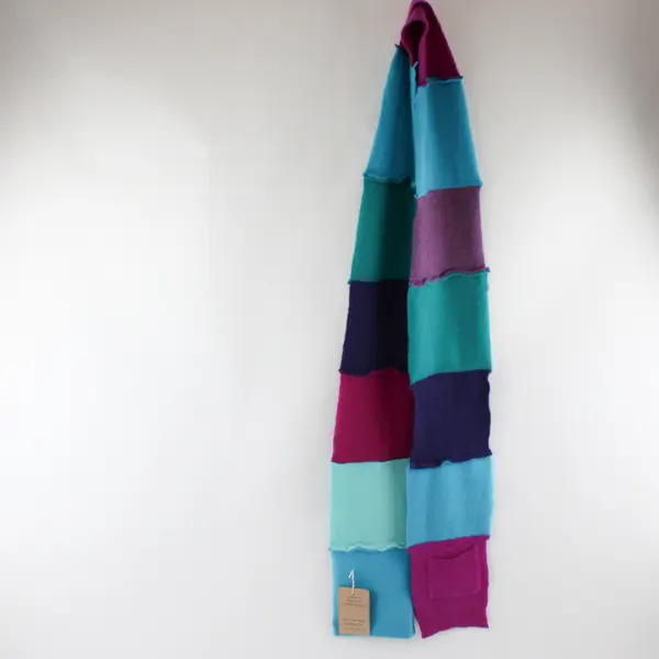NWT Tink Lynn Van Horn Handmade Recycled Cashmere Scarf - 74 inches Long