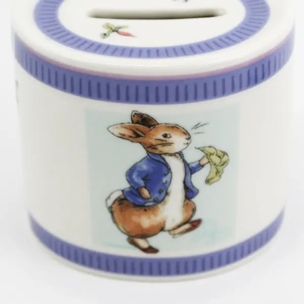 Lot of 2 Vintage 2001 Peter Rabbit Coin Boxes w/Bottom Plug Wedgwood China