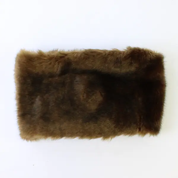 NWT Nekz Unisex Adult S/M Brown Faux Fur Collar - Scarf Alternative 5"Wx20"L