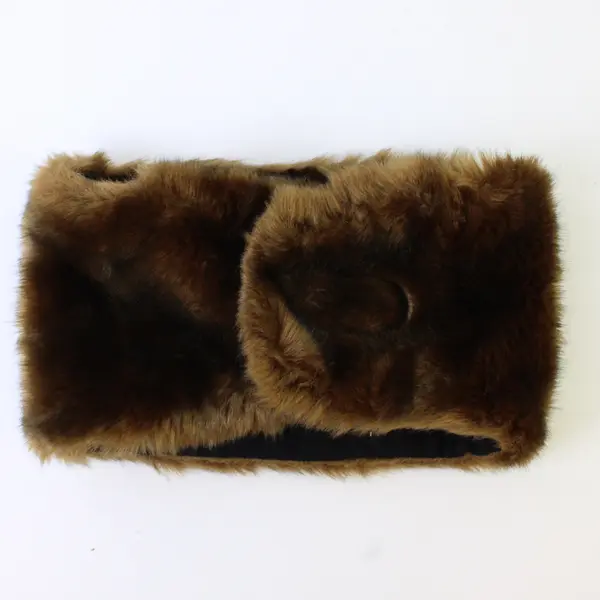 NWT Nekz Unisex Adult S/M Brown Faux Fur Collar - Scarf Alternative 5"Wx20"L