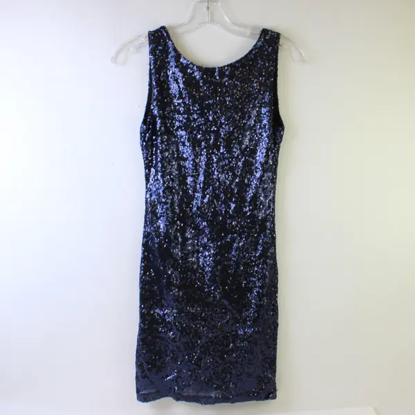Crystal Doll Women's/Junior's XS Navy Lined Sequin Sleeveless Mini Dress