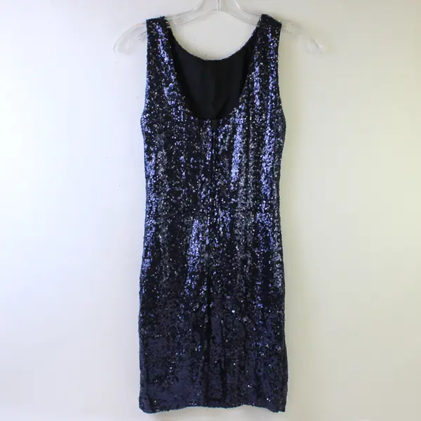 Crystal Doll Women's/Junior's XS Navy Lined Sequin Sleeveless Mini Dress