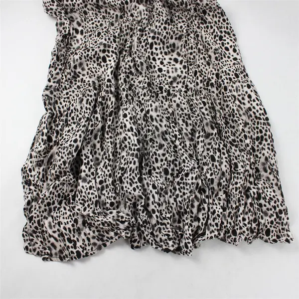 A New Day Women's S Animal Print Elastic Waist Rayon 3/4 Sleeve Ruffle Hem Dress