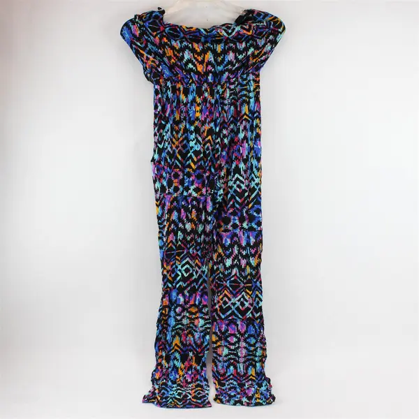 MYTH Women's L Multicolor Geometric Pattern Strapless Jumpsuit - Made in USA