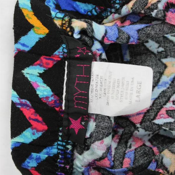 MYTH Women's L Multicolor Geometric Pattern Strapless Jumpsuit - Made in USA