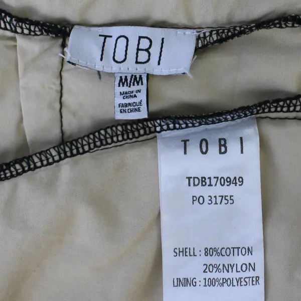 TOBI Women's M Black Eyelash Lace/Nude Lining Sleeveless Single Strap Mini Dress