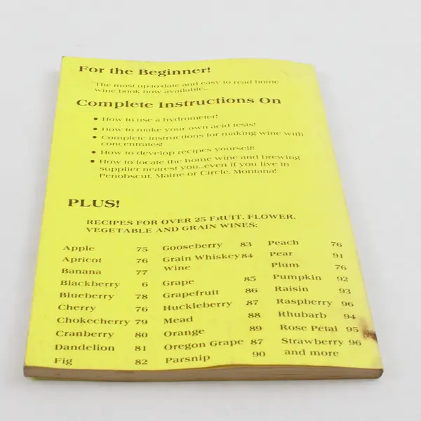 Jim and George's Home Winemaking: A Beginner's Book 1976 Paperback Good