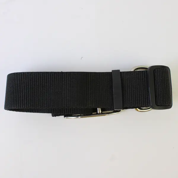 Unbranded Thick Metal Buckle Black Nylon Adjustable Dog Collar - 1.5"Wx18"L