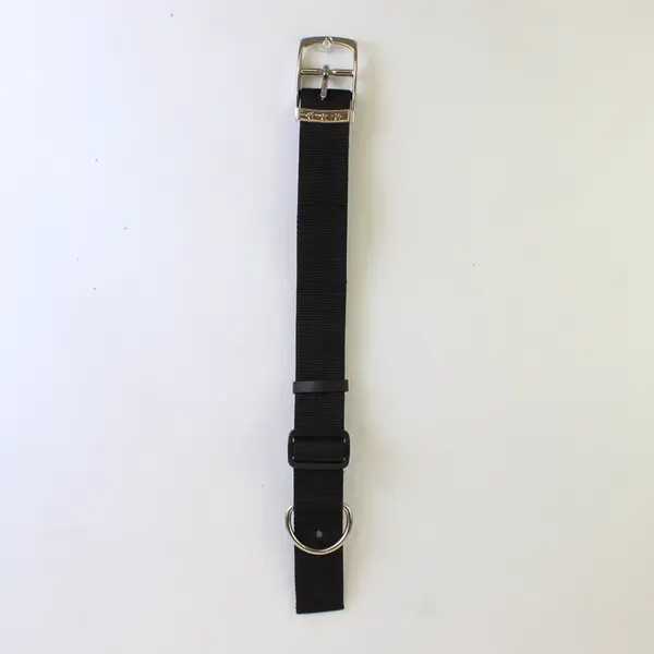 Unbranded Thick Metal Buckle Black Nylon Adjustable Dog Collar - 1.5"Wx18"L