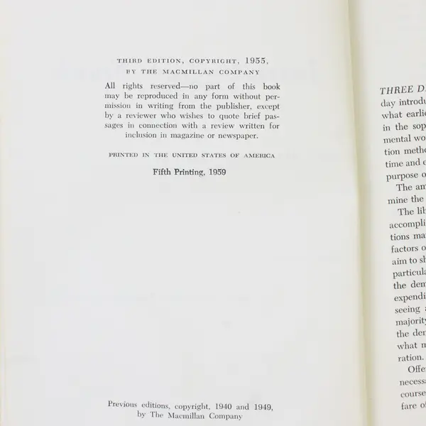 Introductory Foods by Osee Hughes 3rd Edition 5th Printing 1959 Hardcover