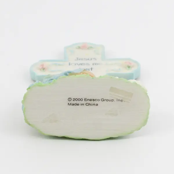 2000 Enesco Cross Jesus Loves Me Just As I Am Baby with Lamb
