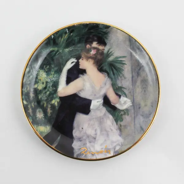 Goebel Artis Orbis A. Renoir Danse En Ville Porcelain Plate Round 3.75 in 