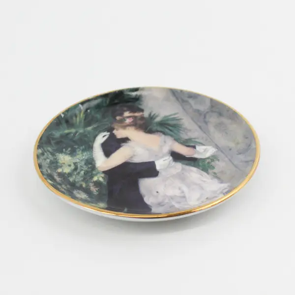 Goebel Artis Orbis A. Renoir Danse En Ville Porcelain Plate Round 3.75 in 