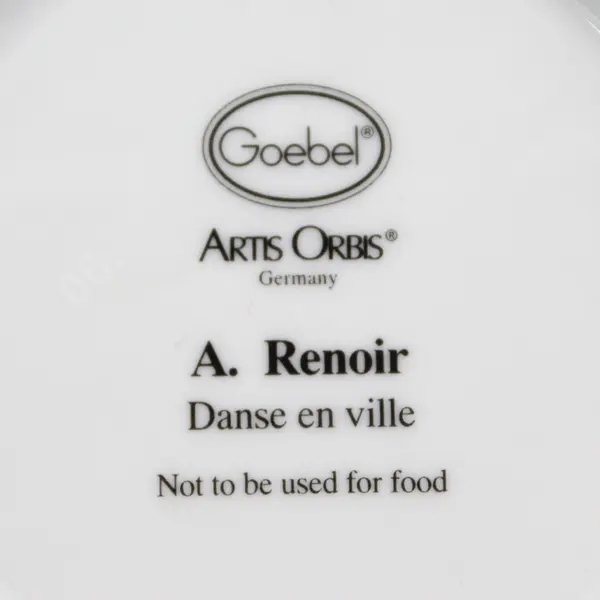Goebel Artis Orbis A. Renoir Danse En Ville Porcelain Plate Round 3.75 in 