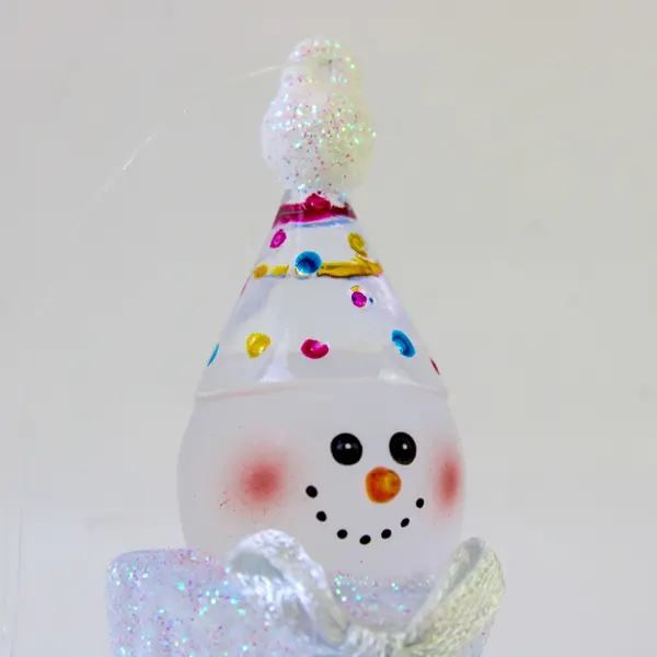 Lot of 4 New Vintage Jingle Bell Snowman Ornaments Happy Birthday Pink & Blue