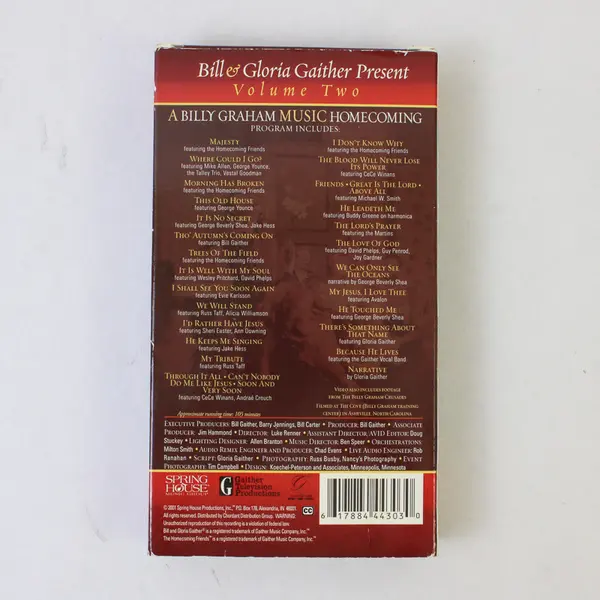 A Billy Graham Music Homecoming Vol. 2 VHS Tape 2001, #SHV4430 