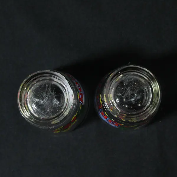 Lot Of 2 Smith-Western Co Matching Clear Glass "Oregon" Print Shot Glasses 2.25"