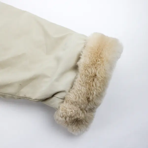 Vtg Middlebrook Park Women's M Tan Quilted Faux Fur Collar & Cuffs Coat