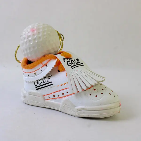 Lot of 5 Vintage Golf Shoe & Ball Christmas Ornaments - Collectible