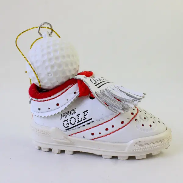 Lot of 5 Vintage Golf Shoe & Ball Christmas Ornaments - Collectible