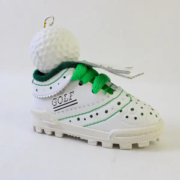 Lot of 5 Vintage Golf Shoe & Ball Christmas Ornaments - Collectible