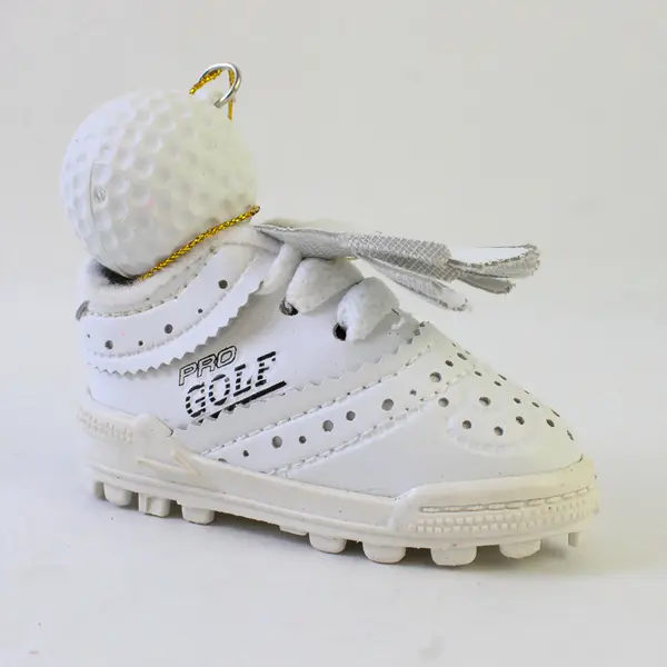 Lot of 5 Vintage Golf Shoe & Ball Christmas Ornaments - Collectible