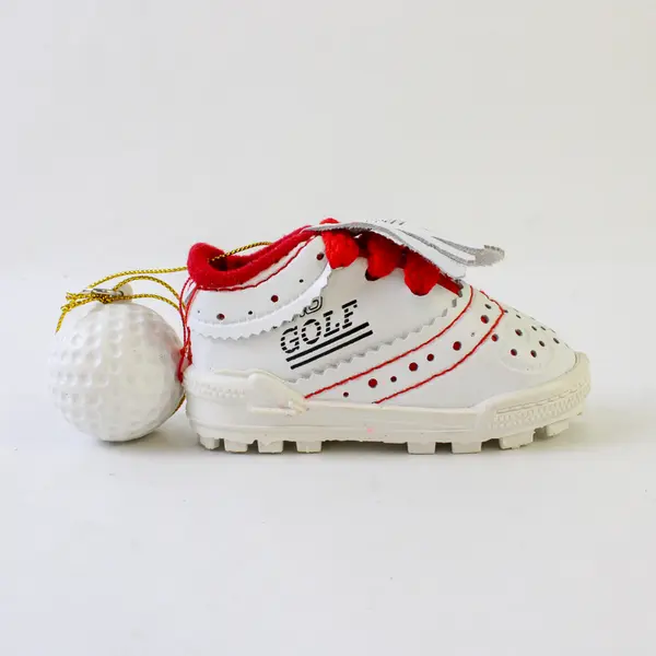 Lot of 5 Vintage Golf Shoe & Ball Christmas Ornaments - Collectible