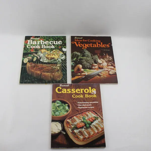 Lot of 3 Vintage Sunset Cookbooks 1979 to 1982 Paperback Good