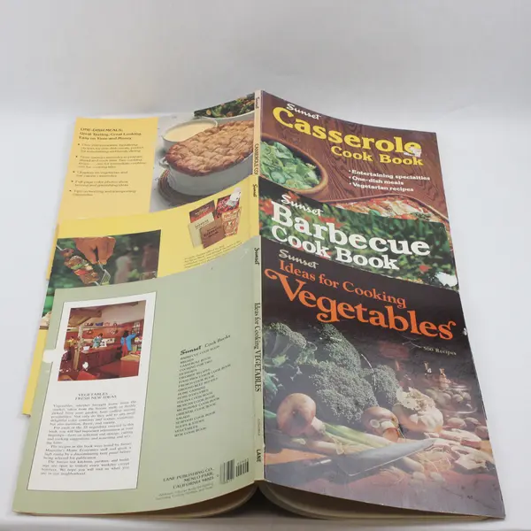 Lot of 3 Vintage Sunset Cookbooks 1979 to 1982 Paperback Good