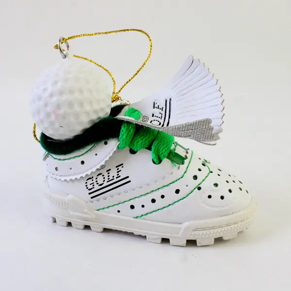 Lot of 4 Vintage Golf Shoe & Ball Christmas Ornaments - Collectible
