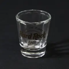 Hard Rock Cafe Clear Glass "Newport Beach" Print Shot Glass 2.5" Tall